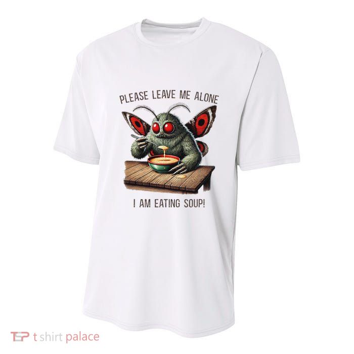 Mothman Cryptozoology Funny Cryptid Mothman Eating Soup Youth Performance Sprint T-Shirt