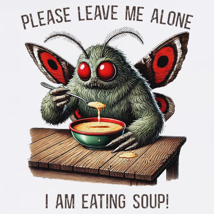 Mothman Cryptozoology Funny Cryptid Mothman Eating Soup Poster