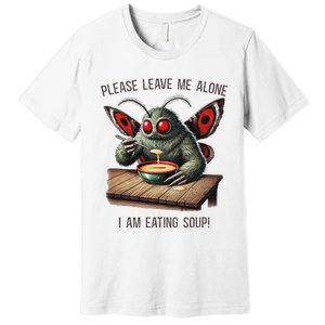 Mothman Cryptozoology Funny Cryptid Mothman Eating Soup Premium T-Shirt