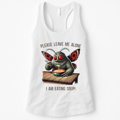 Mothman Cryptozoology Funny Cryptid Mothman Eating Soup Womens Tank Top