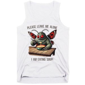 Mothman Cryptozoology Funny Cryptid Mothman Eating Soup Tank Top