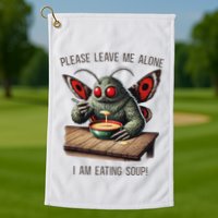 Mothman Cryptozoology Funny Cryptid Mothman Eating Soup Golf Towel