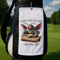 Mothman Cryptozoology Funny Cryptid Mothman Eating Soup Golf Towel