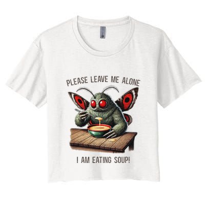 Mothman Cryptozoology Funny Cryptid Mothman Eating Soup Crop Top