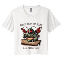 Mothman Cryptozoology Funny Cryptid Mothman Eating Soup Crop Top