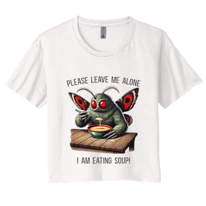 Mothman Cryptozoology Funny Cryptid Mothman Eating Soup Crop Top