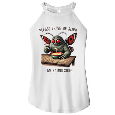 Mothman Cryptozoology Funny Cryptid Mothman Eating Soup Women's Perfect Tri Rocker Tank