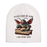 Mothman Cryptozoology Funny Cryptid Mothman Eating Soup Short Acrylic Beanie