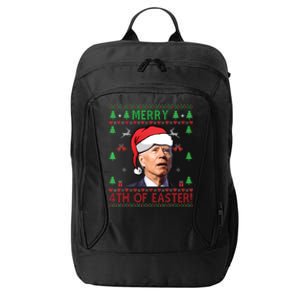 Merry Christmas Funny Joe Biden Happy 4th Of July Ugly Xmas City Backpack