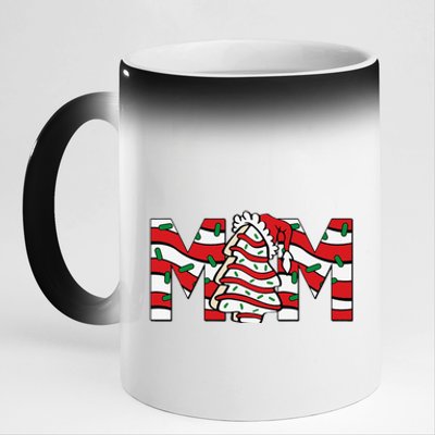 Mom Christmas Family Tree Cake Matching Holiday 11oz Black Color Changing Mug