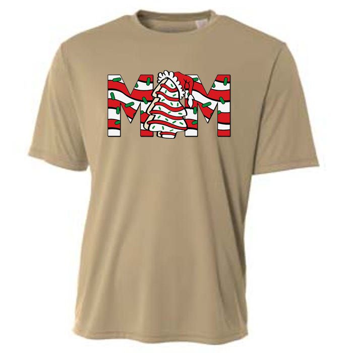 Mom Christmas Family Tree Cake Matching Holiday Cooling Performance Crew T-Shirt