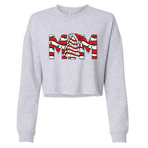 Mom Christmas Family Tree Cake Matching Holiday Cropped Pullover Crew