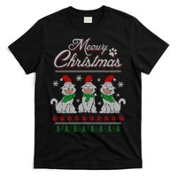 Meowy Catmas Funny Merry Christmas Kitten Cat Ugly Sweater T-Shirt