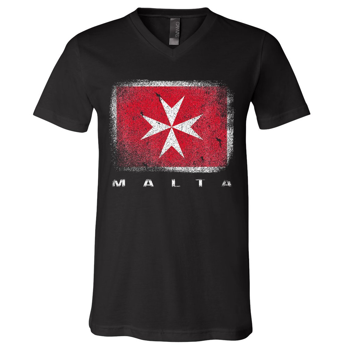 Maltese Cross Flag Malta Love Gift Souvenir V-Neck T-Shirt