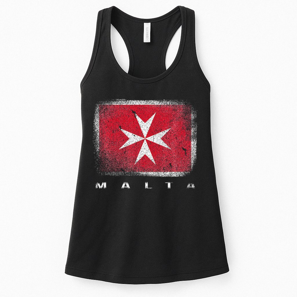 Maltese Cross Flag Malta Love Gift Souvenir Womens Tank Top