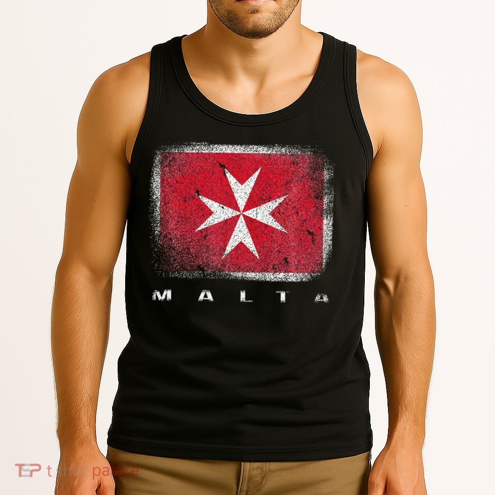 Maltese Cross Flag Malta Love Gift Souvenir Tank Top