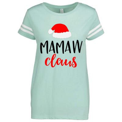 Mamaw Claus Funny Gift Funny Christmas Pajamas Pjs Grandma Gift Enza Ladies Jersey Football T-Shirt