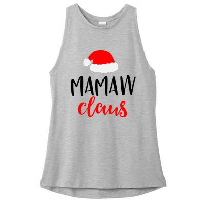 Mamaw Claus Funny Gift Funny Christmas Pajamas Pjs Grandma Gift Ladies PosiCharge Tri-Blend Wicking Tank