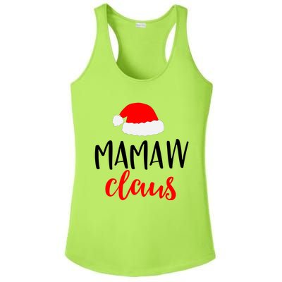 Mamaw Claus Funny Gift Funny Christmas Pajamas Pjs Grandma Gift Ladies PosiCharge Competitor Racerback Tank