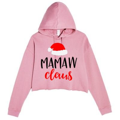 Mamaw Claus Funny Gift Funny Christmas Pajamas Pjs Grandma Gift Crop Fleece Hoodie