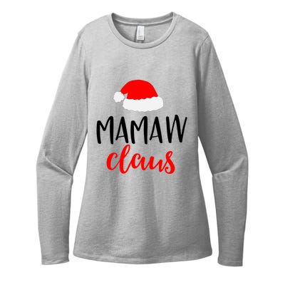 Mamaw Claus Funny Gift Funny Christmas Pajamas Pjs Grandma Gift Womens CVC Long Sleeve Shirt