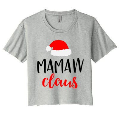 Mamaw Claus Funny Gift Funny Christmas Pajamas Pjs Grandma Gift Women's Crop Top Tee