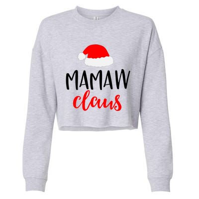 Mamaw Claus Funny Gift Funny Christmas Pajamas Pjs Grandma Gift Cropped Pullover Crew