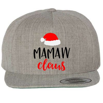 Mamaw Claus Funny Gift Funny Christmas Pajamas Pjs Grandma Gift Wool Snapback Cap