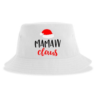 Mamaw Claus Funny Gift Funny Christmas Pajamas Pjs Grandma Gift Sustainable Bucket Hat