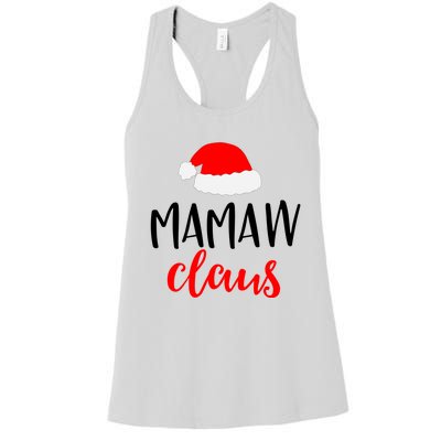 Mamaw Claus Funny Gift Funny Christmas Pajamas Pjs Grandma Gift Women's Racerback Tank