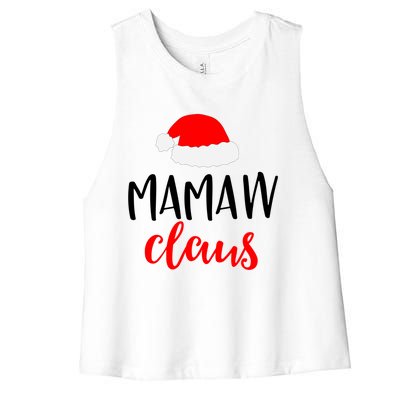 Mamaw Claus Funny Gift Funny Christmas Pajamas Pjs Grandma Gift Women's Racerback Cropped Tank