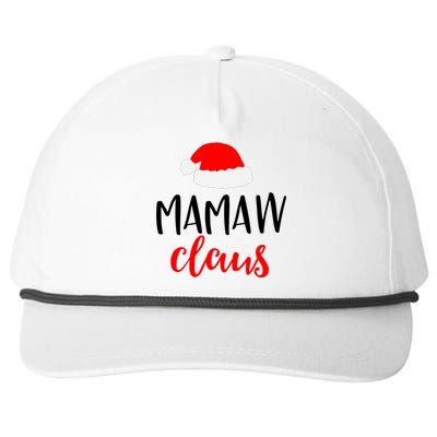 Mamaw Claus Funny Gift Funny Christmas Pajamas Pjs Grandma Gift Snapback Five-Panel Rope Hat