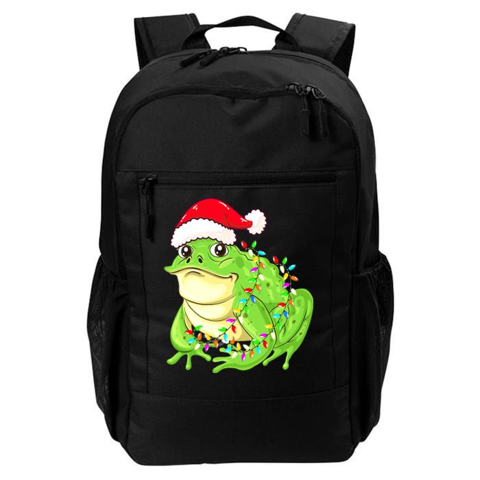 Merry Christmas Frog Santa Hat Lights Xmas Daily Commute Backpack