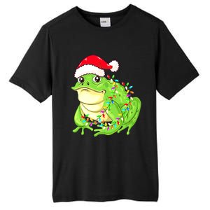 Merry Christmas Frog Santa Hat Lights Xmas Tall Fusion ChromaSoft Performance T-Shirt