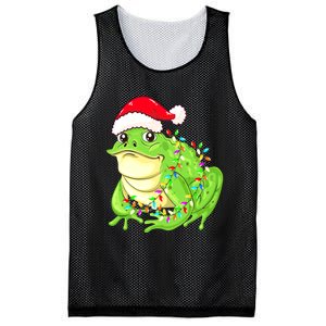 Merry Christmas Frog Santa Hat Lights Xmas Mesh Reversible Basketball Jersey Tank