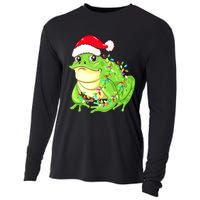 Merry Christmas Frog Santa Hat Lights Xmas Cooling Performance Long Sleeve Crew