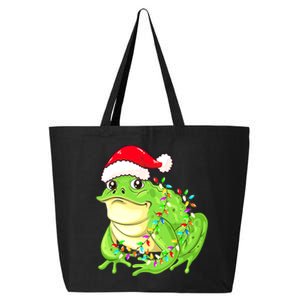 Merry Christmas Frog Santa Hat Lights Xmas 25L Jumbo Tote