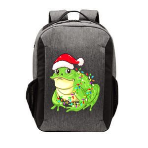 Merry Christmas Frog Santa Hat Lights Xmas Vector Backpack