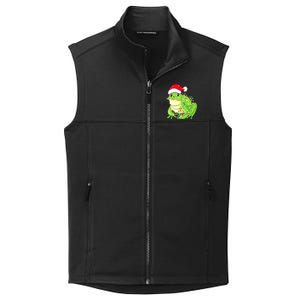 Merry Christmas Frog Santa Hat Lights Xmas Collective Smooth Fleece Vest