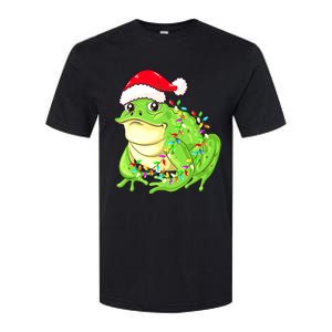 Merry Christmas Frog Santa Hat Lights Xmas Softstyle CVC T-Shirt