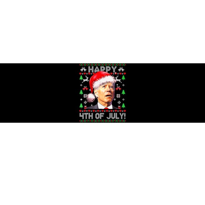 Merry Christmas Funny Joe Biden Happy 4th Of July Ugly Xmas Bumper Sticker