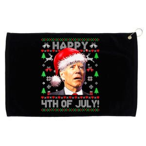 Merry Christmas Funny Joe Biden Happy 4th Of July Ugly Xmas Grommeted Golf Towel