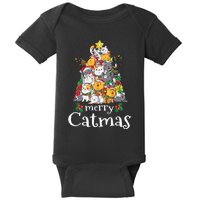 Merry Catmas Funny Cat Dad Cat Mom Christmas Cat Wo  Baby Bodysuit