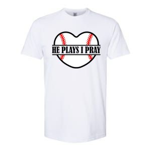 Mom Cute Funny He Plays I Pray Softstyle CVC T-Shirt