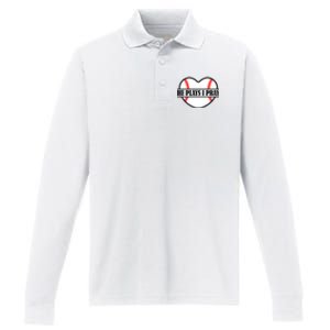 Mom Cute Funny He Plays I Pray Performance Long Sleeve Polo