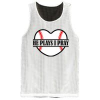 Mom Cute Funny He Plays I Pray Mesh Reversible Basketball Jersey Tank