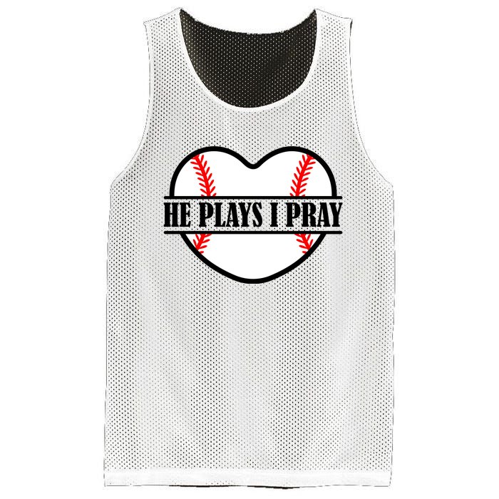 Mom Cute Funny He Plays I Pray Mesh Reversible Basketball Jersey Tank