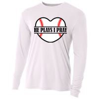 Mom Cute Funny He Plays I Pray Cooling Performance Long Sleeve Crew