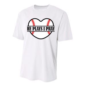 Mom Cute Funny He Plays I Pray Performance Sprint T-Shirt