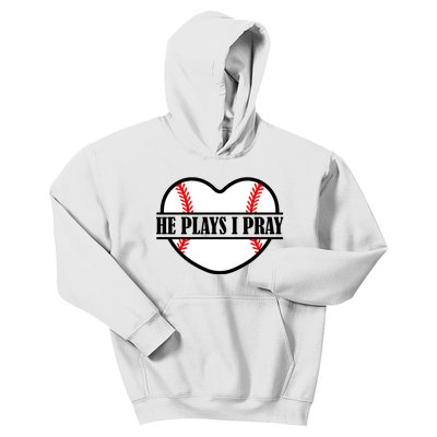 Mom Cute Funny He Plays I Pray Kids Hoodie